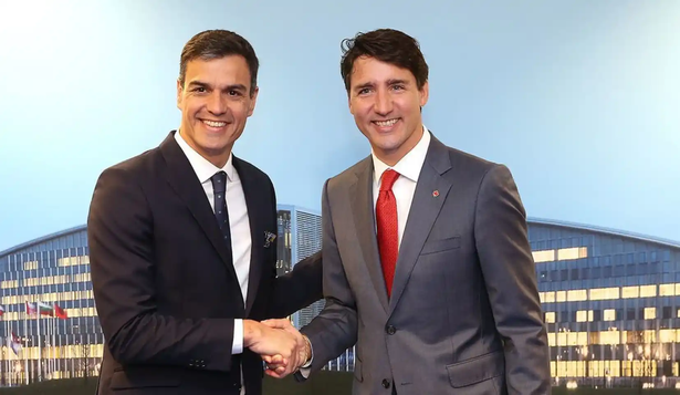Pedro Sánchez y ex primer ministro de Canadá, Justin Trudeau.
