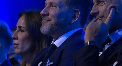 Alejandro Domínguez en el sorteo de la Liga de Campeones