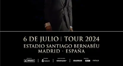 Cartel del concierto de Luis Miguel en el Estadio Santiago Bernabéu.