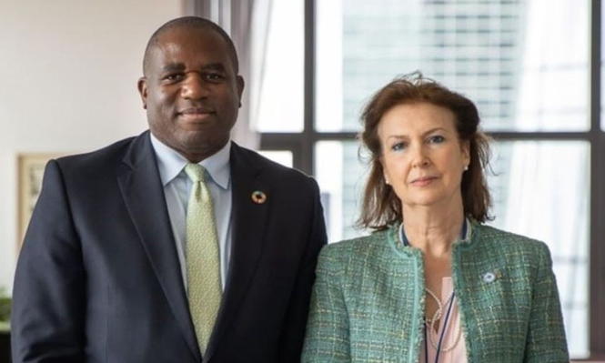 La canciller Diana Mondino y su par británico David Lammy