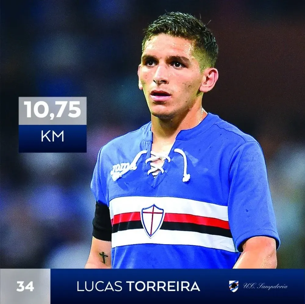 El fraybentino Lucas Torreira, titular en Sampdoria