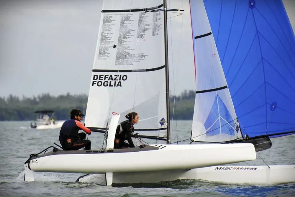 Pablo Defazio y Mariana Foglia entrenando en Miami