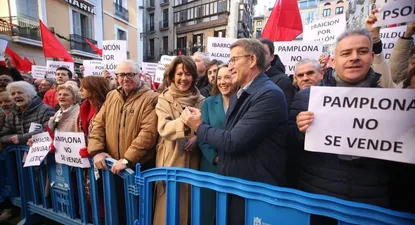 La manifestación de este domingo en Pamplona.