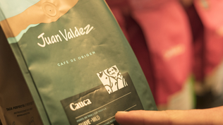 El café colombiano Juan Valdez.