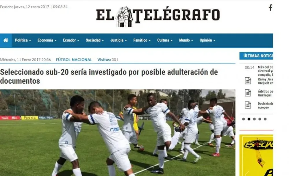 El anuncio de El Telégrafo
