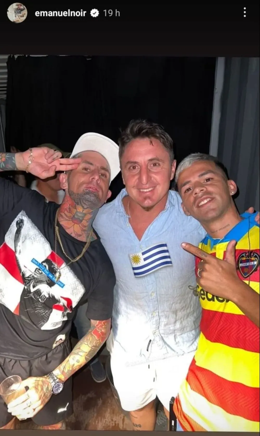 La foto del Cebolla Rodríguez con el cantante argentino Emanuel Noir