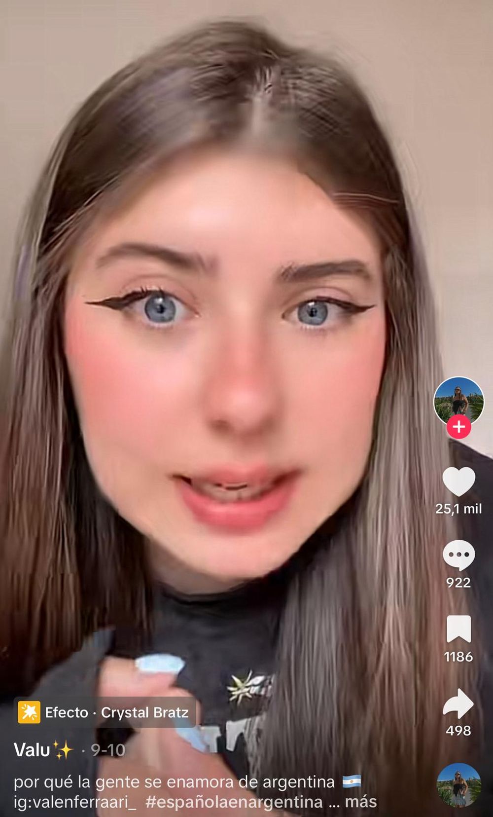 La española que alucina con Argentina. (TIKTOK: @valuferrari_)