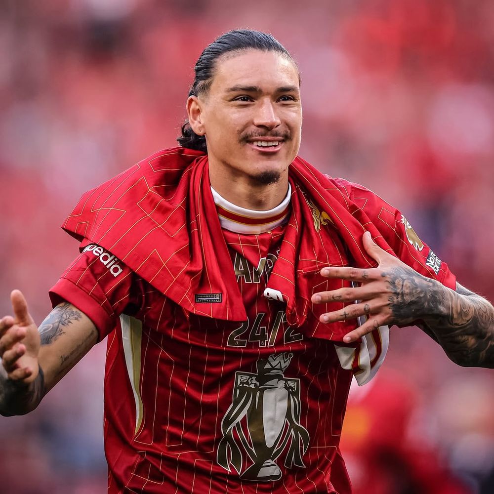 La felicidad de Darwin Núñez tras ganar el título de la Premier League con Liverpool