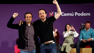 El exlíder de Podemos Pablo Iglesias junto al exlíder de En Comú Podem al Congreso, Jaume Asens