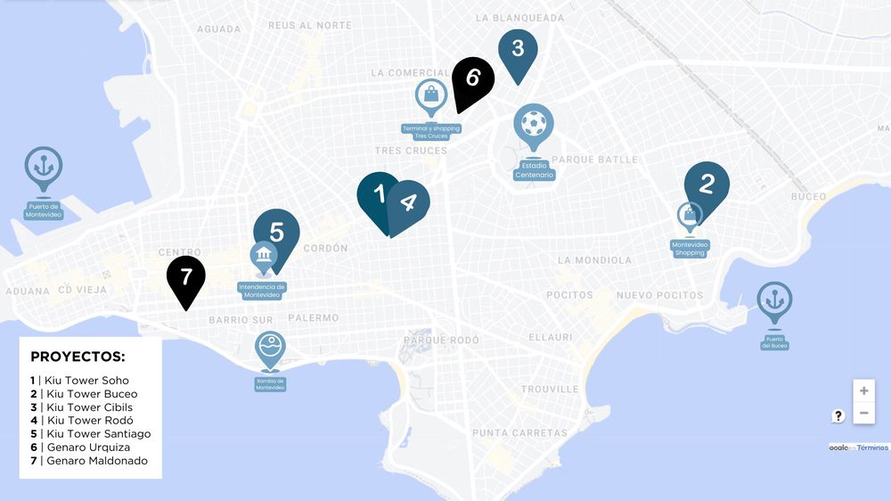 Ubicaciones estratégicas de los desarrollos. 