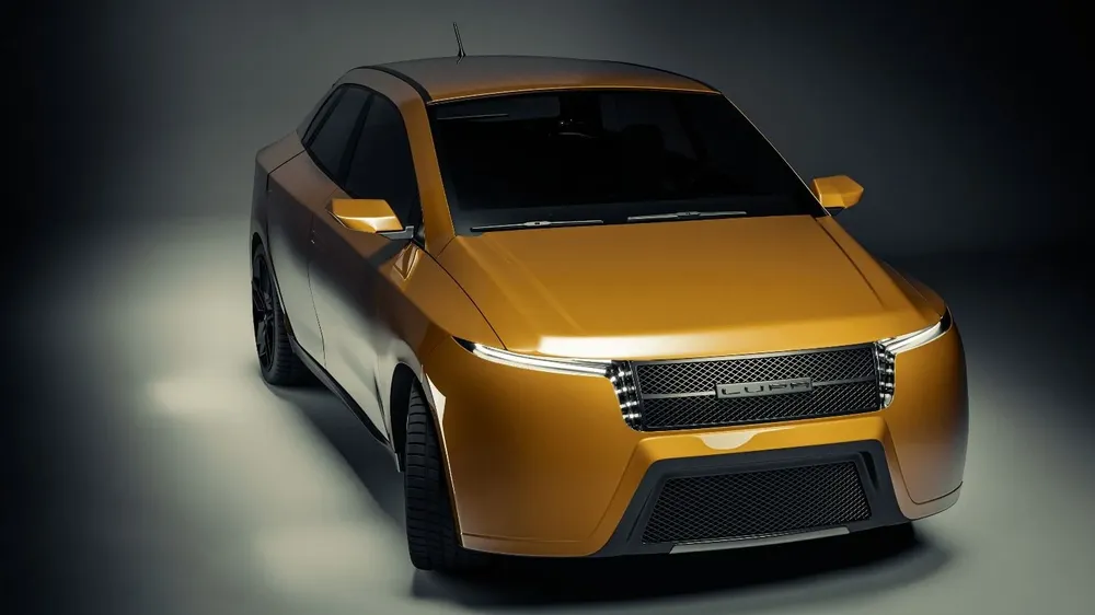 Auto eléctrico del modelo E26 de la empresa española Lupa, que instala su fábrica en Uruguay en 2024