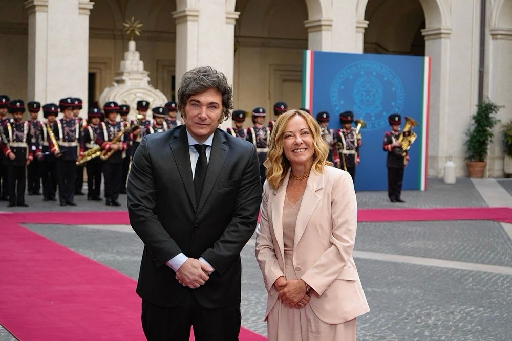 Javier Milei y Giorgia Meloni mantuvieron un encuentro en Roma. PRESIDENCIA ARGENTNINA