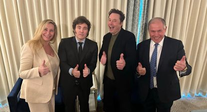 Karina y Javier Milei, Elon Musk y Gerardo Werthein