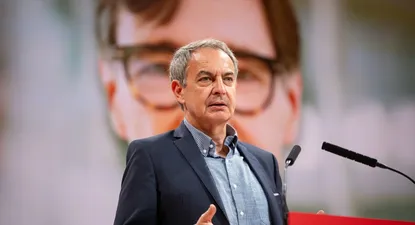 El expresidente del Gobierno José Luis Rodríguez Zapatero en un acto de campaña del PSC en Tarragona.