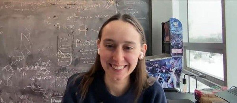 Pasterski durante nuestra conversación por Zoom.