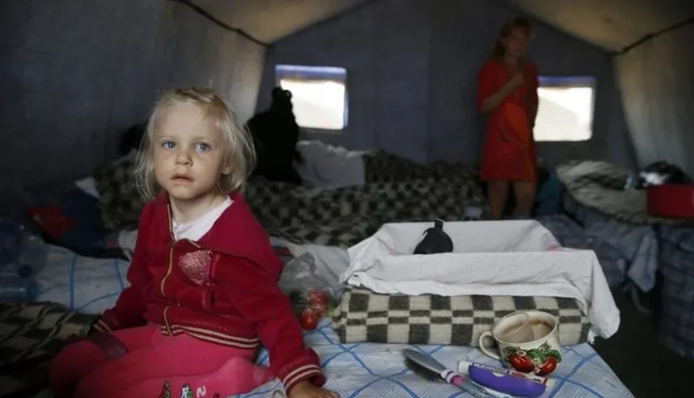 Una niña ucraniana refugiada en Rusia.