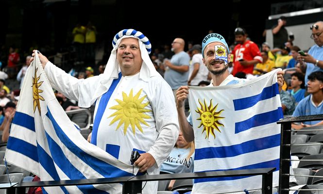 Hinchas de la selección de Uruguay