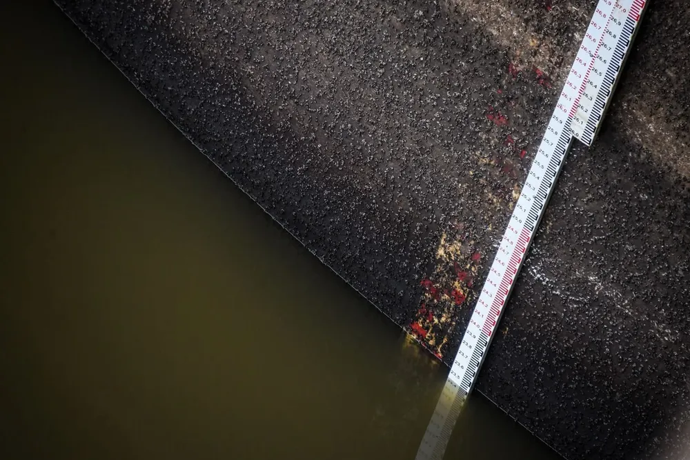 Archivo, río Santa Lucía durante la crisis hídrica