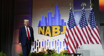 El candidato presidencial republicano en la convención de la Asociación Nacional de Periodistas Negros.&nbsp;