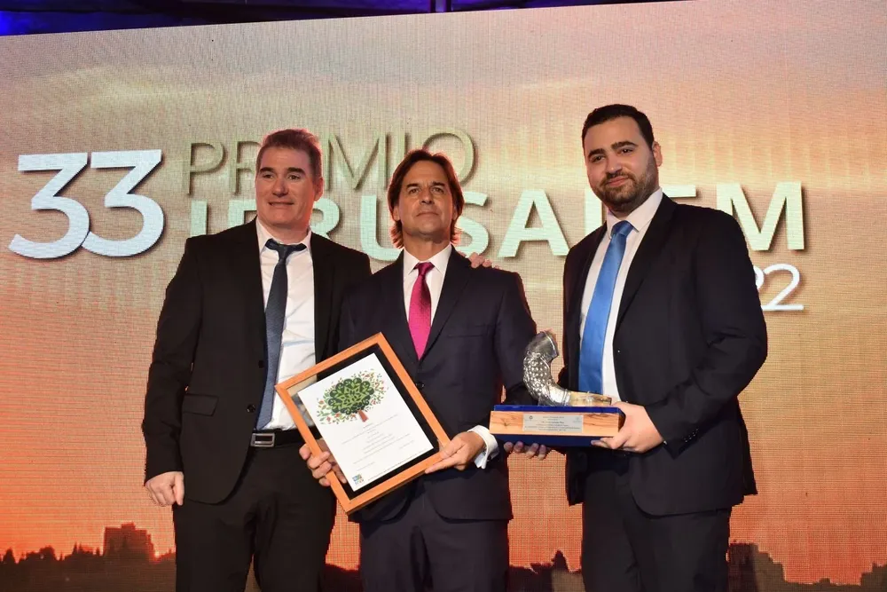 Alejandro Weisz, Luis Lacalle Pou y Javier Galperin