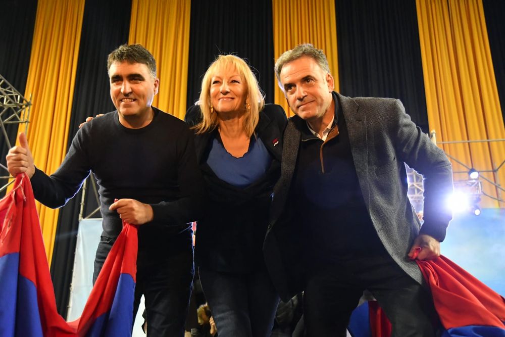 Los tres precandidatos del Frente Amplio: Andrés Lima, Carolina Cosse y Yamandú Orsi