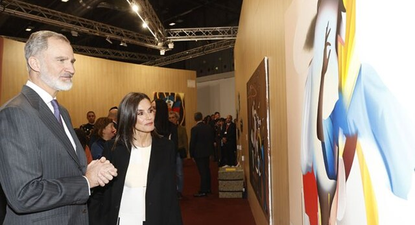 Felipe VI y Letizia durante la inauguración de la feria el año pasado