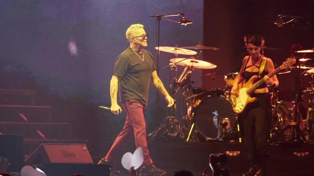ljandro Sanz, durante un show reciente en Pamplona.