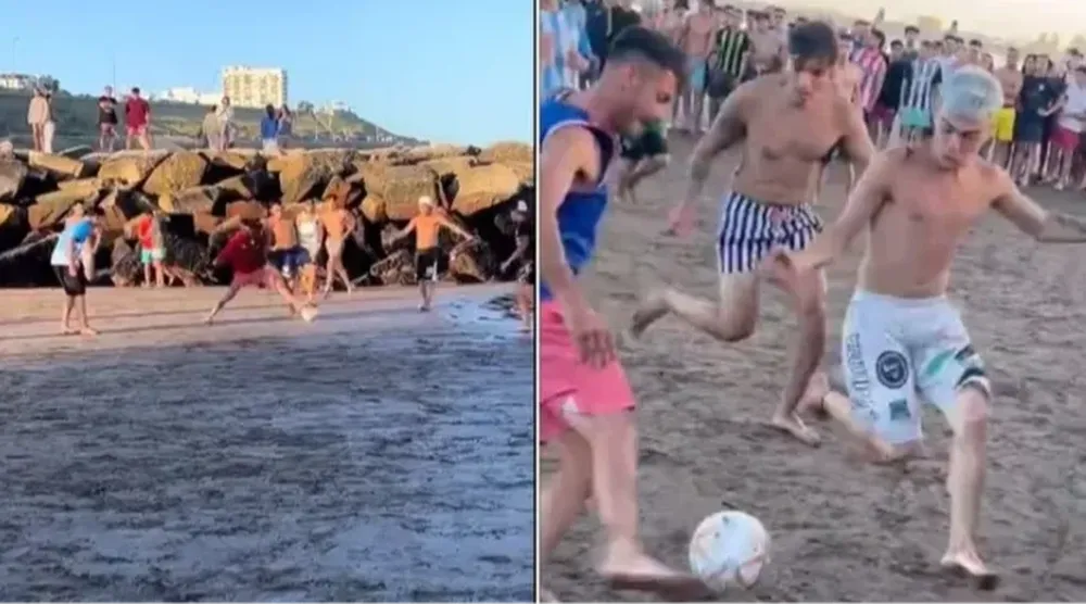 Un partido de fútbol en la playa terminó en violencia