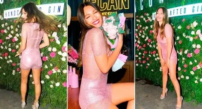 Pampita, muy divertida en una salida