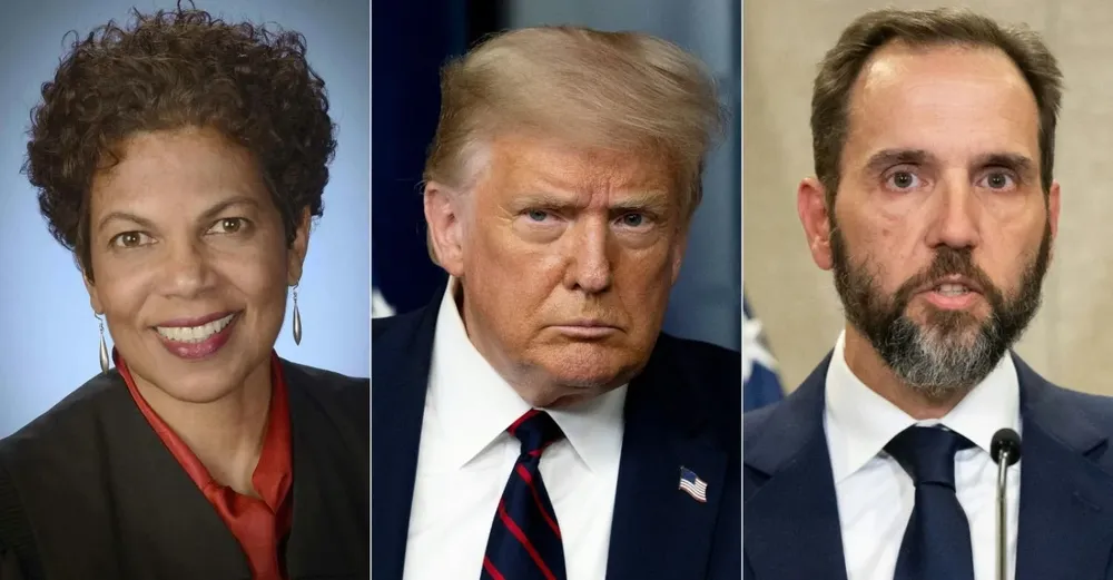 La jueza federal Tanya Chutkan, Donald Trump y el fiscal especial Jack Smith