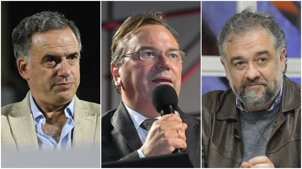 Yamandú Orsi, José Luis Falero y Pablo Inthamoussu