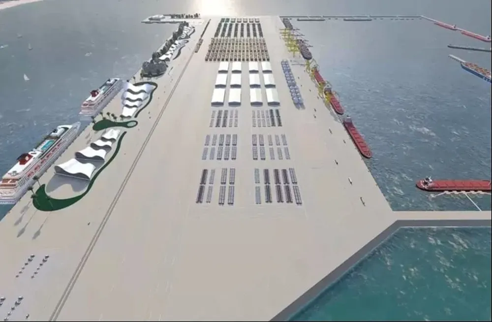 Vista del puerto de aguas profundas