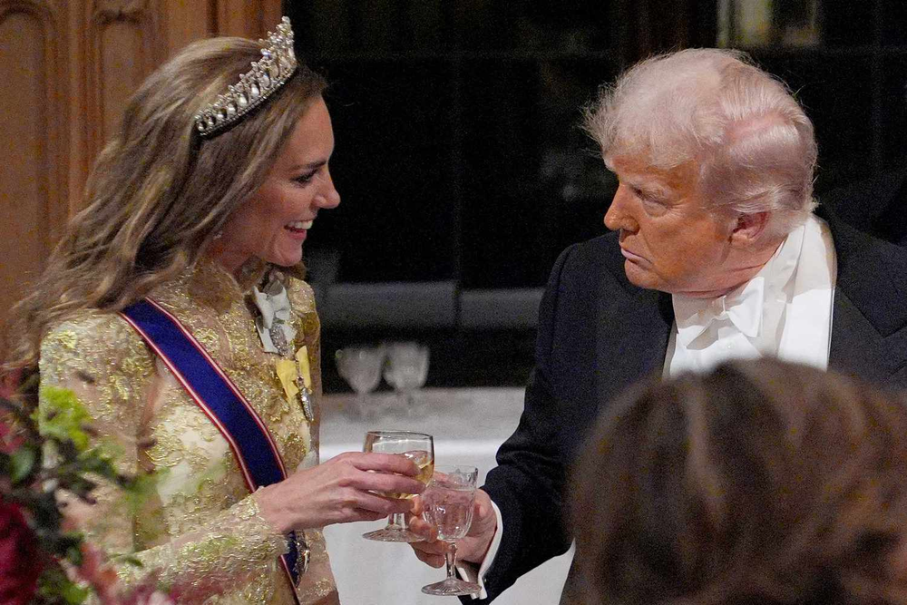 La princesa Kate Middleton y el deslumbrado presidente de los EE.UU., Donald Trump.