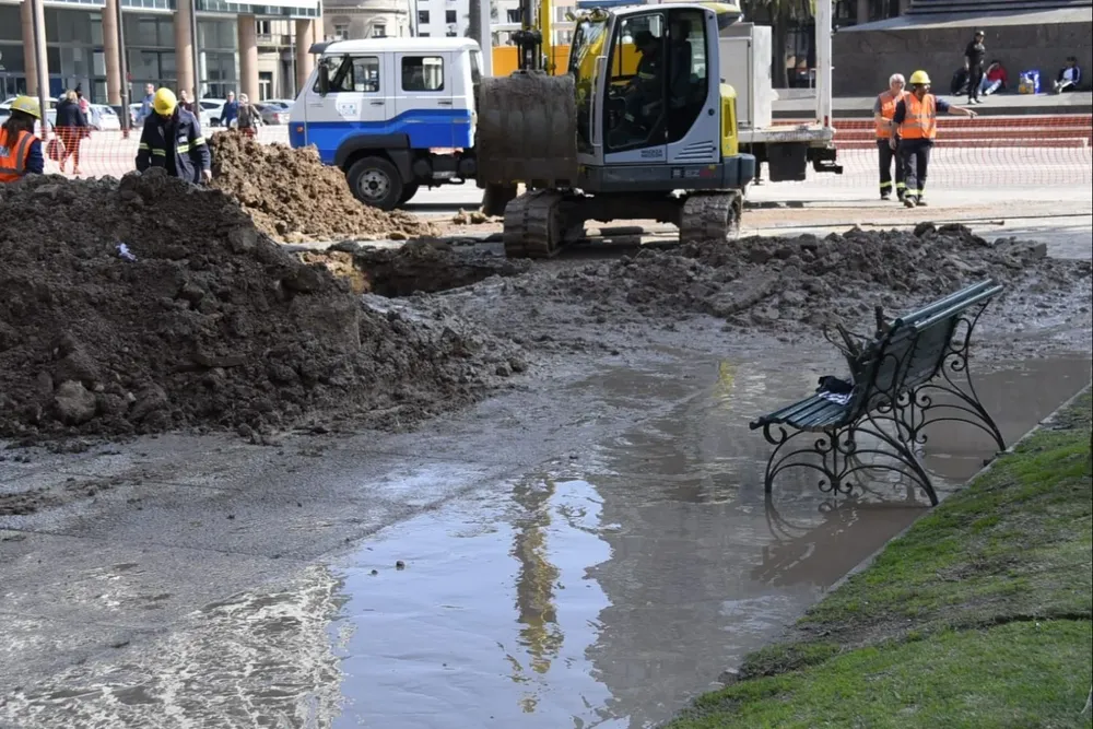 Rotura en Plaza Independencia, imagen de archivo