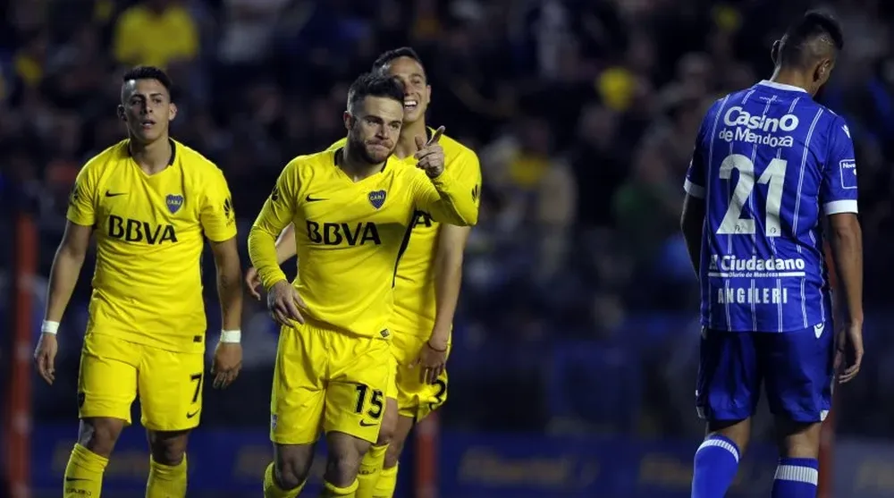 El primer festejo de Nandez en Boca