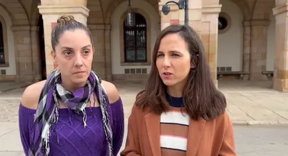 La secretaria general de Podemos y diputada en el Congreso, Ione Belarra, y la coordinadora autonómica de Podem Catalunya, Conchi Abellán.