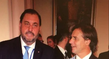 Boris Svetogorsky Marino con Luis Lacalle Pou, el día de la asunción presidencial, el 1° de marzo de 2020 en Uruguay