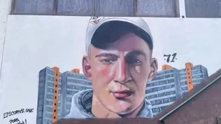 Mural de Ignacio Suárez en el complejo Euskal Erría, donde trabajaba