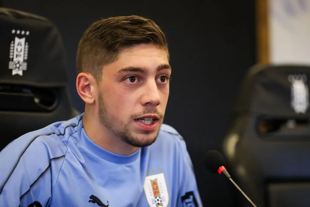 Federico Valverde en la conferencia de prensa de este martes