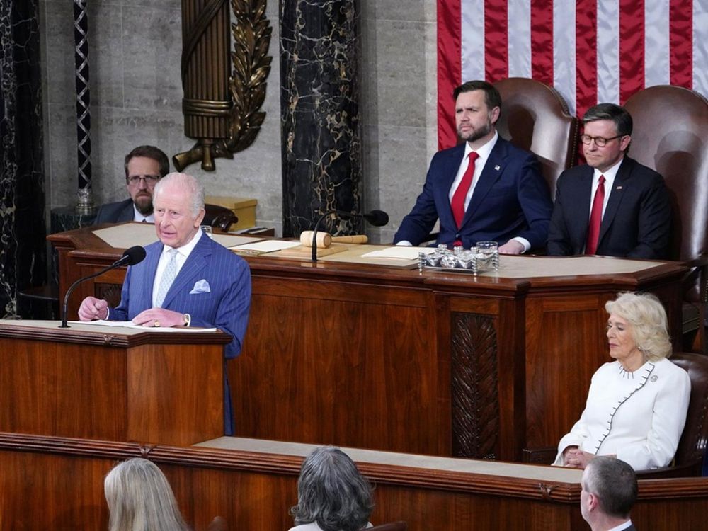 El rey Carlos III en su intervención en el Congreso de Estados Unidos en Washington.