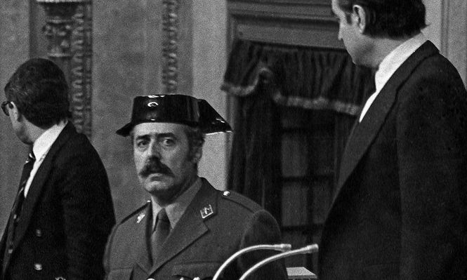 Fotografía de archivo tomada el 23/02/1981 del exteniente coronel de la Guardia Civil Antonio Tejero, que protagonizó la intentona de golpe de Estado el 23F.