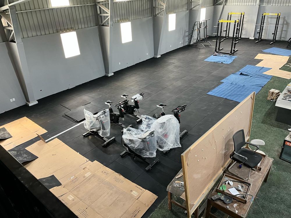 Una vista del nuevo gimnasio que se está construyendo en Los Aromos Una vista del nuevo gimnasio que se está construyendo en Los Aromos