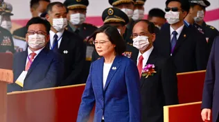 Presidenta de Taiwan, Tsai, durante la celebración del día nacional