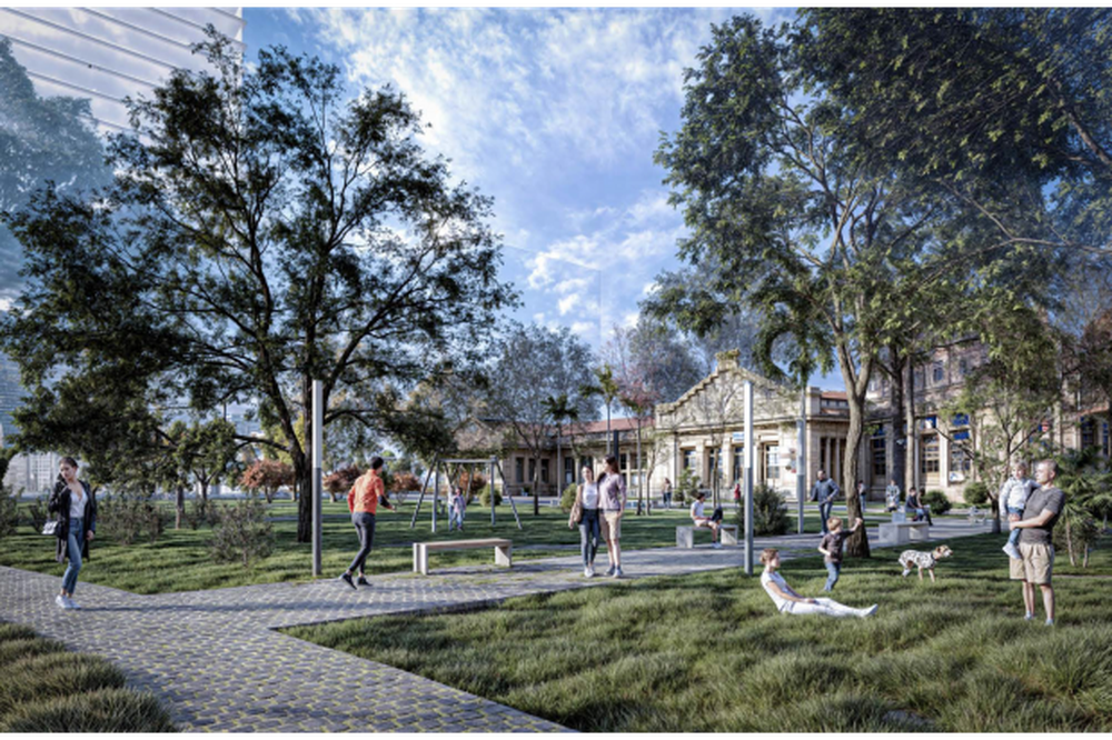 Render proyecto urbano en predio de la vieja Facultad de Veterinaria