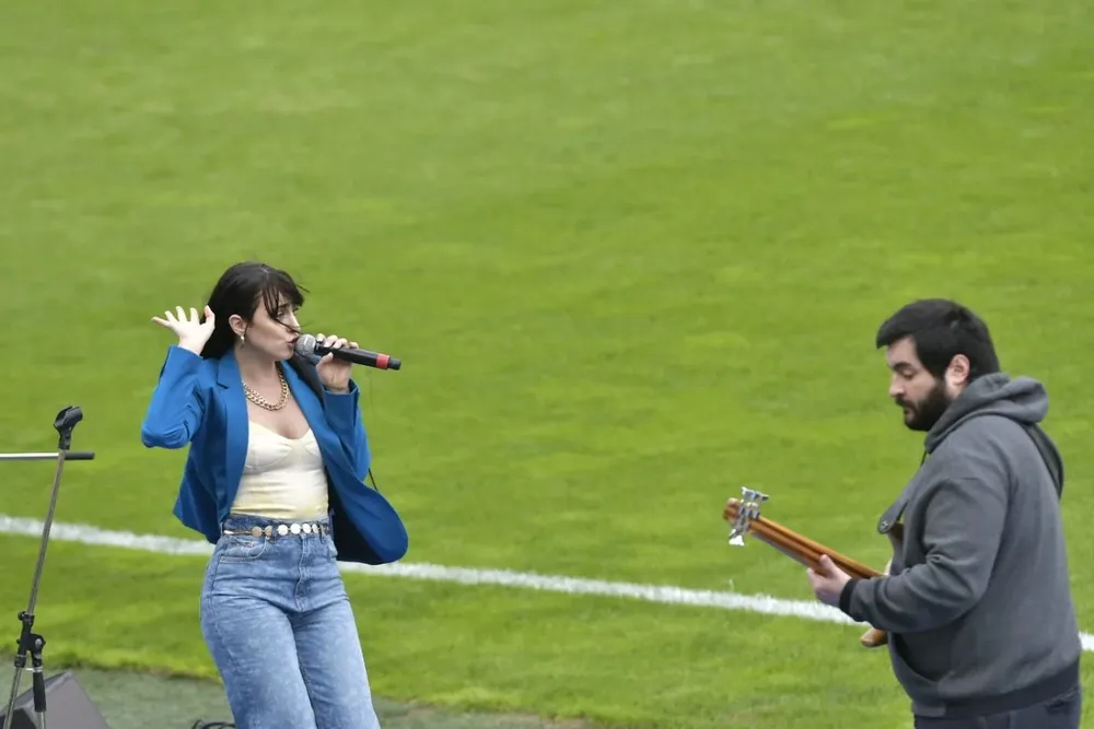 Sole Ramírez en el show previo