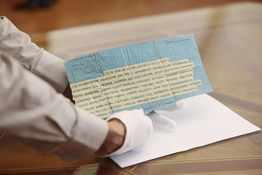 El telegrama de apoyo a Miguel de Unamuno firmado por Albert Einstein. EFE