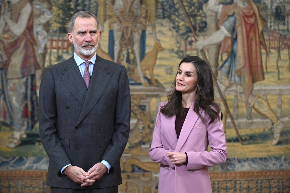 El Rey Felipe y la Reina Letizia en la reunión del Patronato Instituto Cervantes en el Palacio Real de El Pardo. EUROPA PRESS