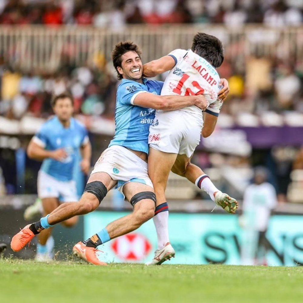 Tomas Etcheverry en acción con Los Teros 7s en el torneo de Nairobi