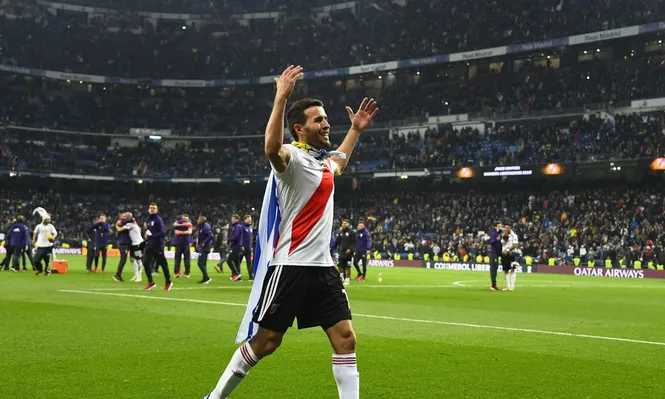 Camilo Mayada festejando en el Bernabéu