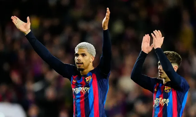 El festejo de Ronald Araujo